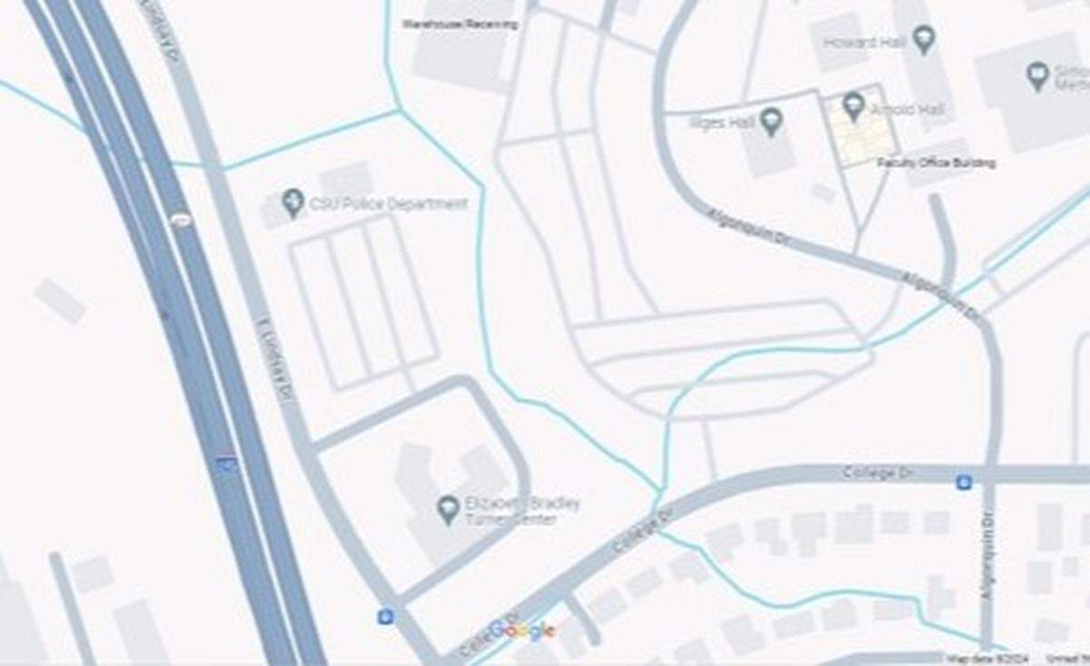 This map of part of Columbus State University’s main campus shows the location of the CSU Police Department headquarters, where a new CSU Coca-Cola Space Science is planned to be built.