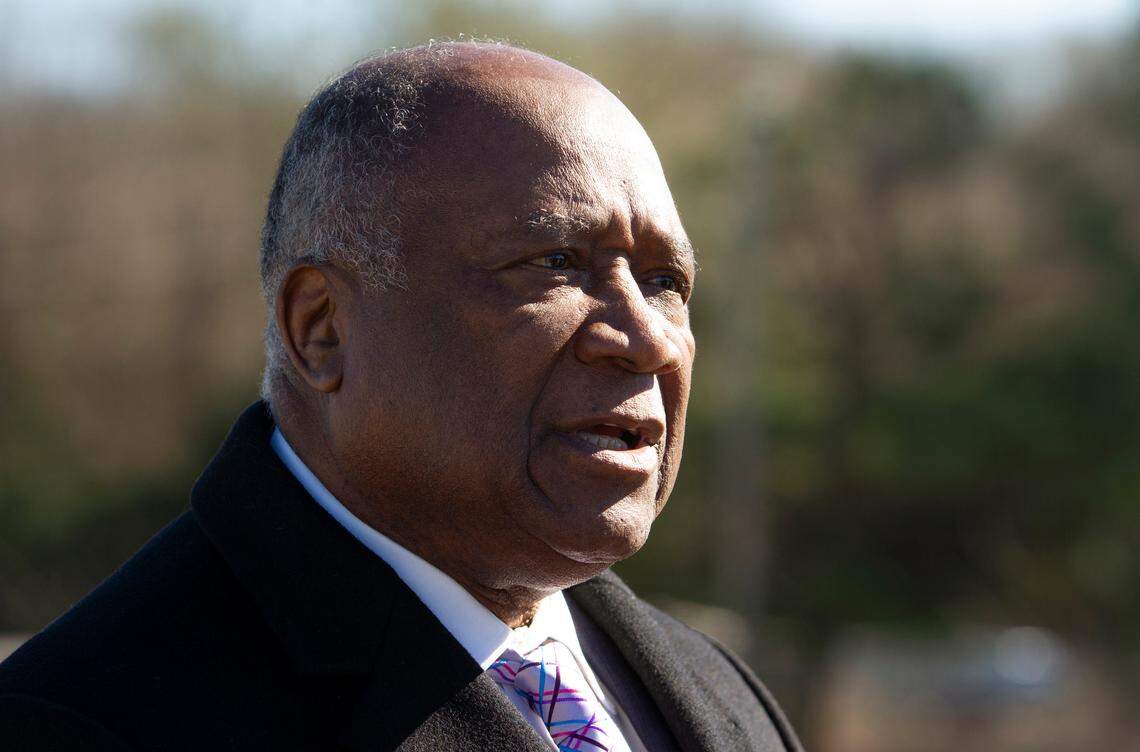 State Sen. Ed Harbison, D-Columbus, is interviewed at the Brown Avenue bridge dedication honoring Zelma Hennessey on Monday, Jan. 21, 2019, in Columbus, Ga. Hennessey was a local humanitarian who died in 2012 at the age of 84 after becoming a nonviolent drug-fighting champion.