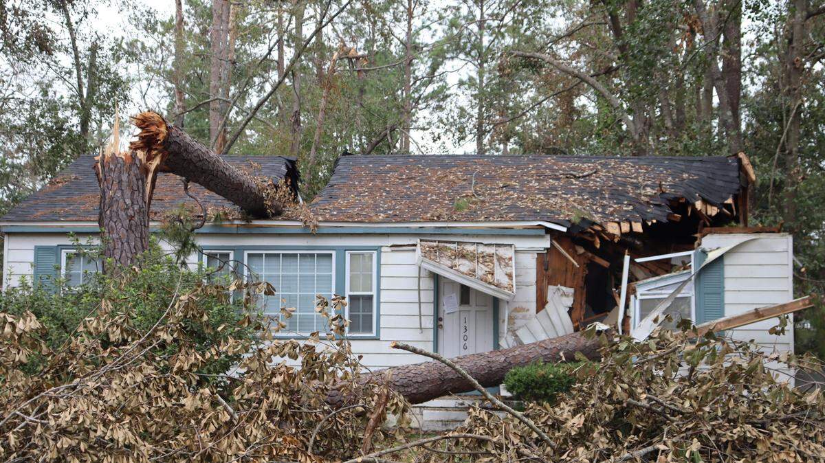 Hurricane Helene brought winds through Valdosta strong enough to penetrate thousands of homes. This home received two trees slicing through the house. October 4, 2024