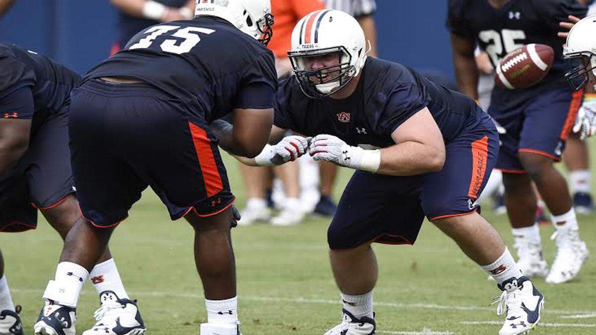 Auburn UniversityAlex Kozan, right, takes on a defender during practice Wednesday in Auburn, Ala.
