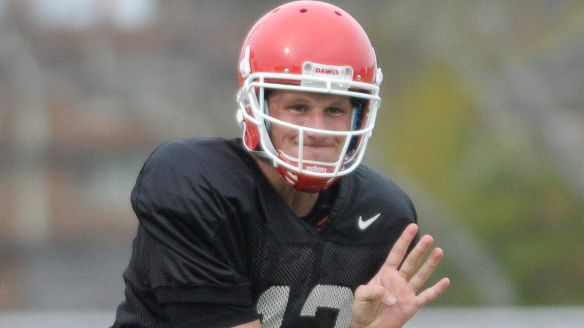SEAN TAYLOR/Associated PressBrice Ramsey throws the ball during a Georgia spring football practice on March 26 in Athens, Ga.