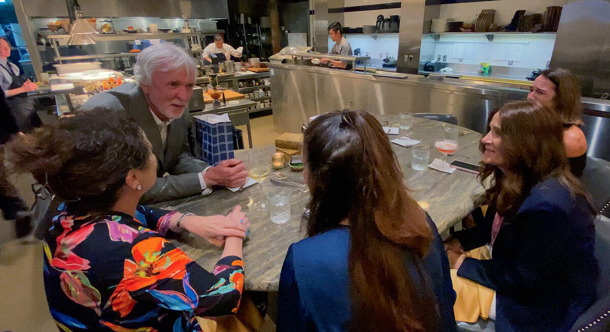 Last month, a book club from Tampa, Florida received a surprise visit from Allen Levi while having a “Theo of Golden”-inspired dinner at Epic Restaurant’s chef’s table. The menu featured several nods to the book, with courses titled “Ninety-Two Portraits” and “The Chalice.”