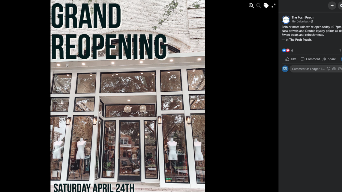 The Posh Peach, a women’s boutique in downtown Columbus, reopened after completing storefront renovations at 1105 Broadway.