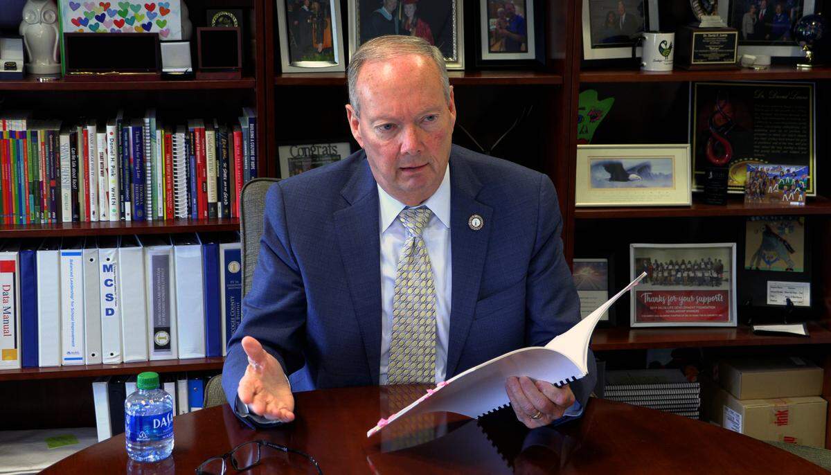 David Lewis, superintendent of the Muscogee County School District, answers question about his ten-year plan during an interview with the Ledger-Enquirer. 07/05/2023