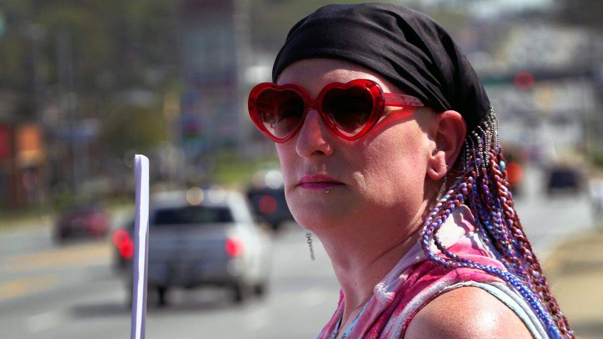 Grimmira Wilson was among the speakers at a Colgay Pride rally Friday morning in front of the Citizens Service Center in Columbus, Georgia as part of “Trans Visibility Awareness weekend” events. 03/28/2025