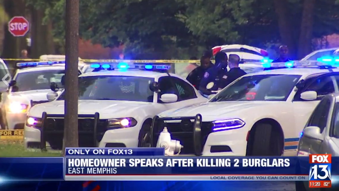 A Memphis man has not been charged after police say he shot and killed two burglars who had been ransacking his home. The man said he came home to find two people in his home who shot at his friend, and shot both with an AK-47 rifle.