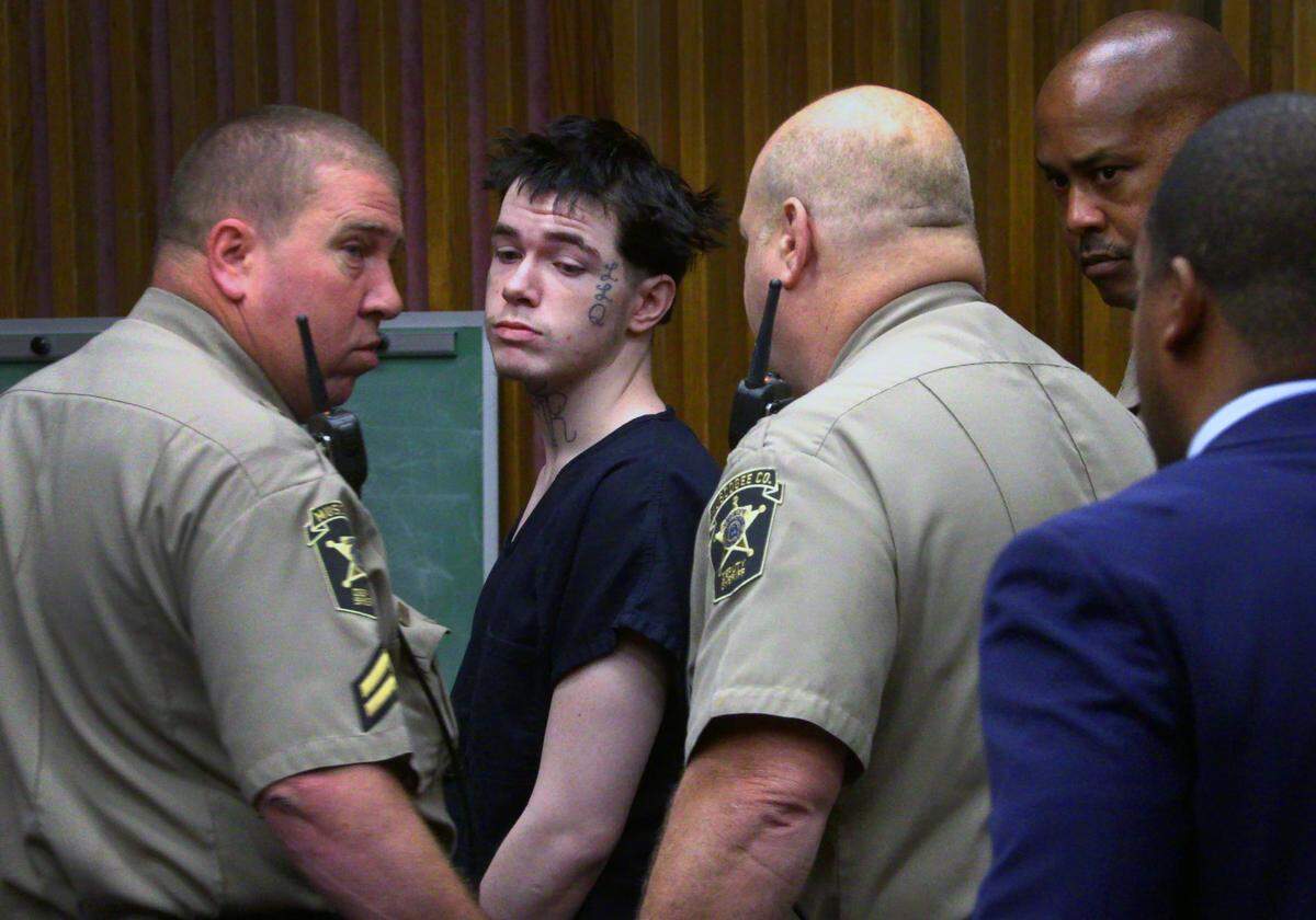 Hagan Everett Fredette, second from left, pleaded “guilty but mentally ill” to malice murder for fatally shooting and stabbing Emily McDaniel in 2020 in Columbus, Georgia. 04/28/2023