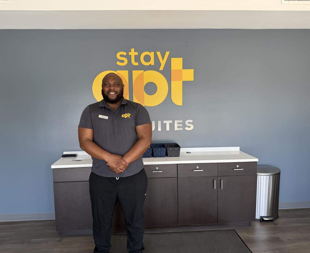Darrius Mullen, manager of stayAPT suites, spoke with the Ledger-Enquirer about the hotel’s grand opening.
