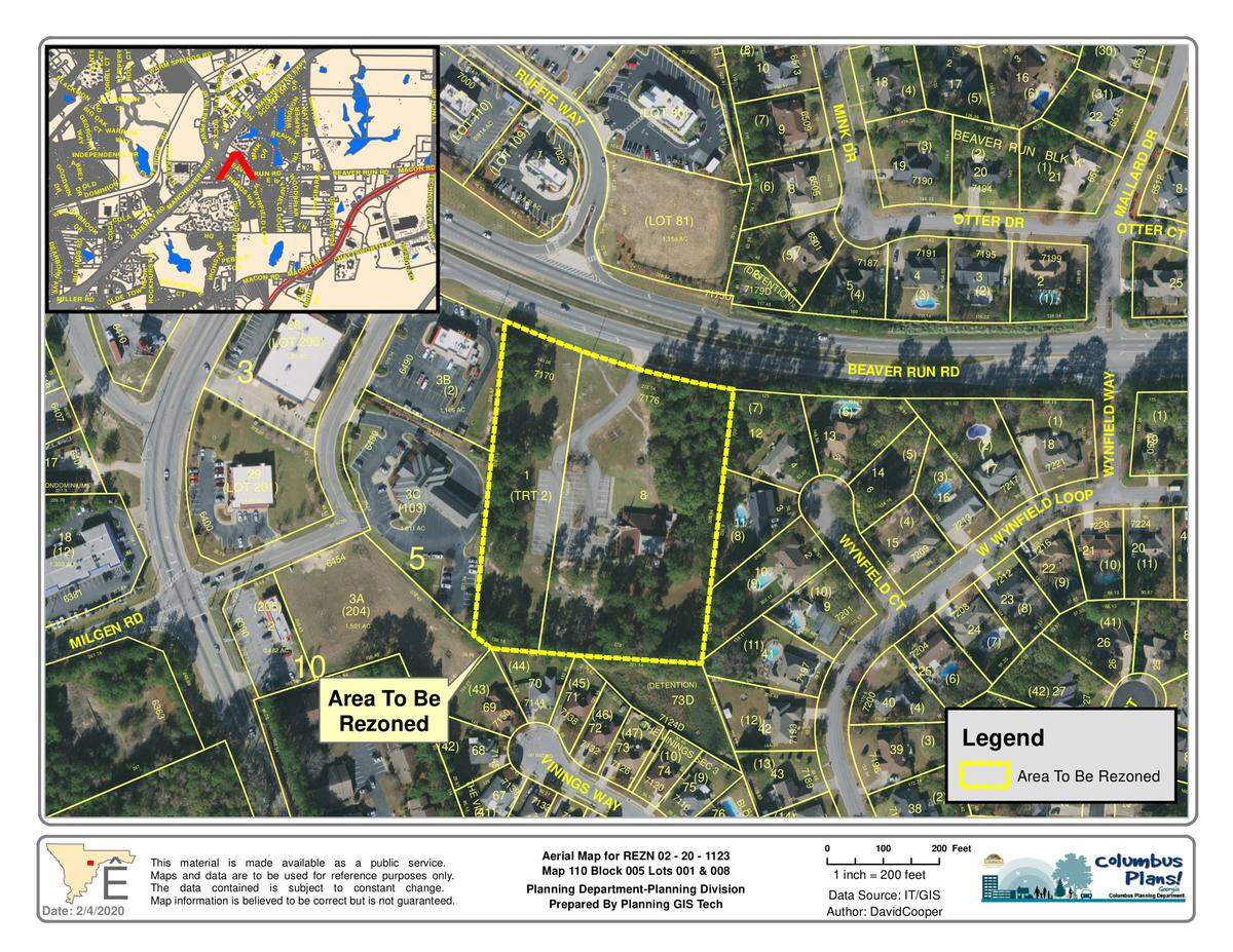 Developers have requested to rezone property at 7170 Beaver Run Road in order to construct a fast food restaurant and office space.