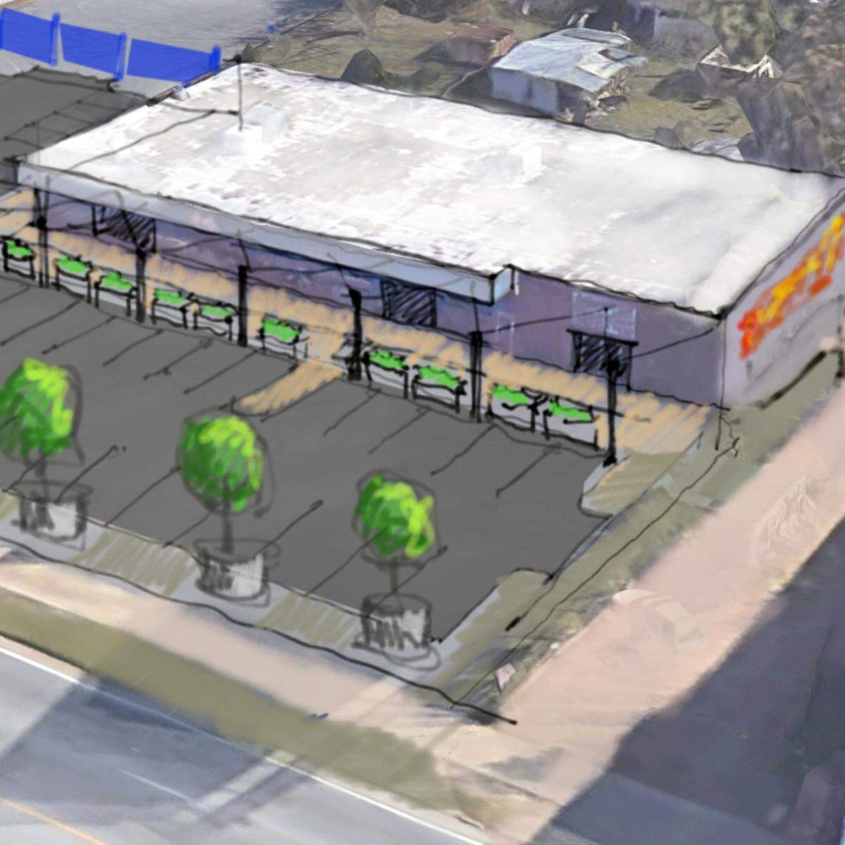 MercyMed of Columbus is renovating a former 8,000-square-foot convenience store that’s adjacent to their current wellness center at 3702 2nd Avenue in Columbus, Georgia. This is a rendering of the new structure and site.