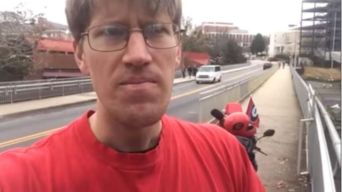 Clark Hurst, a UGA superfan, is traveling from Athens to Pasadena on a scooter to see the Bulldogs face Oklahoma in the Rose Bowl college football semifinal