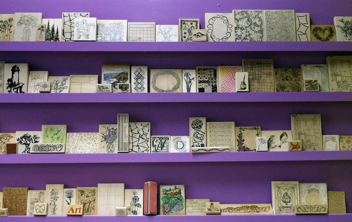 Sticker & Stamp has a wide selection of secondhand craft supplies, pictured Jan. 8, 2026. The store is at 2109 Wynnton Road in Columbus.