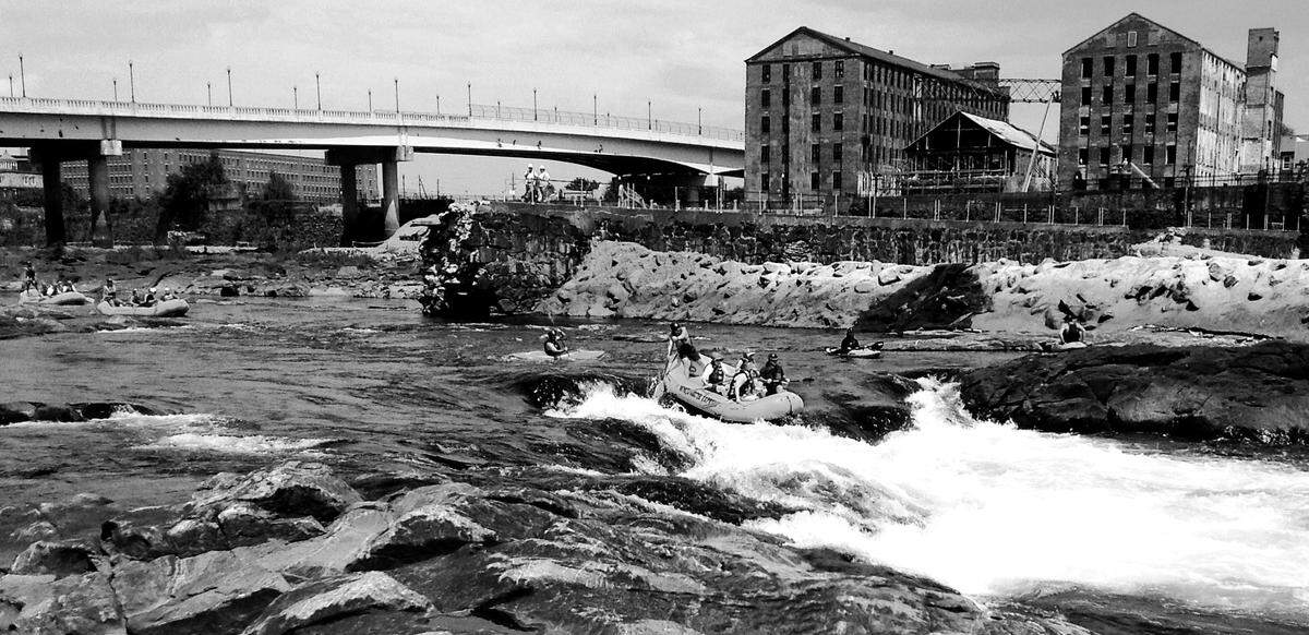 The first few days of the whitewater runs in September 2013. Photo taken from Phenix City by Virginia Causey.