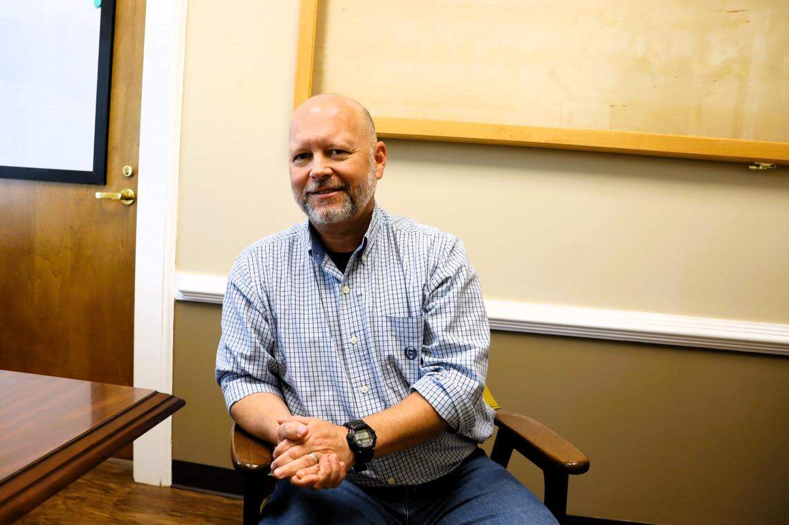 Upson County Commissioner Dan Brue sits down to talk with the Ledger-Enquirer April 8, 2025. Brue is also a board member, by default, of the Industrial Development Authority