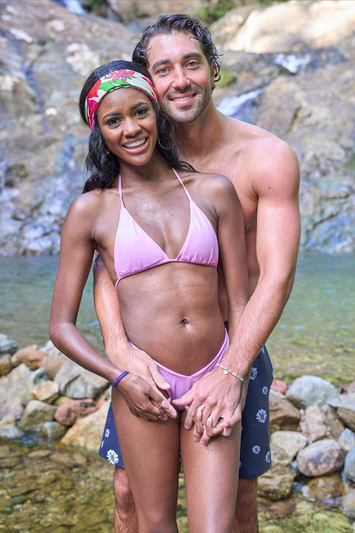 THE BACHELORETTE - Love is in the air when Charity and her final three men travel to Fiji. With some startling confessions revealed, not everyone may make it to the overnight portion of their dates. Plus, an unforeseen visitor crashes the trip. MONDAY, AUG. 7 (8:00-10:01 p.m. EDT), on ABC. (ABC/Craig Sjodin)CHARITY LAWSON, JOEY