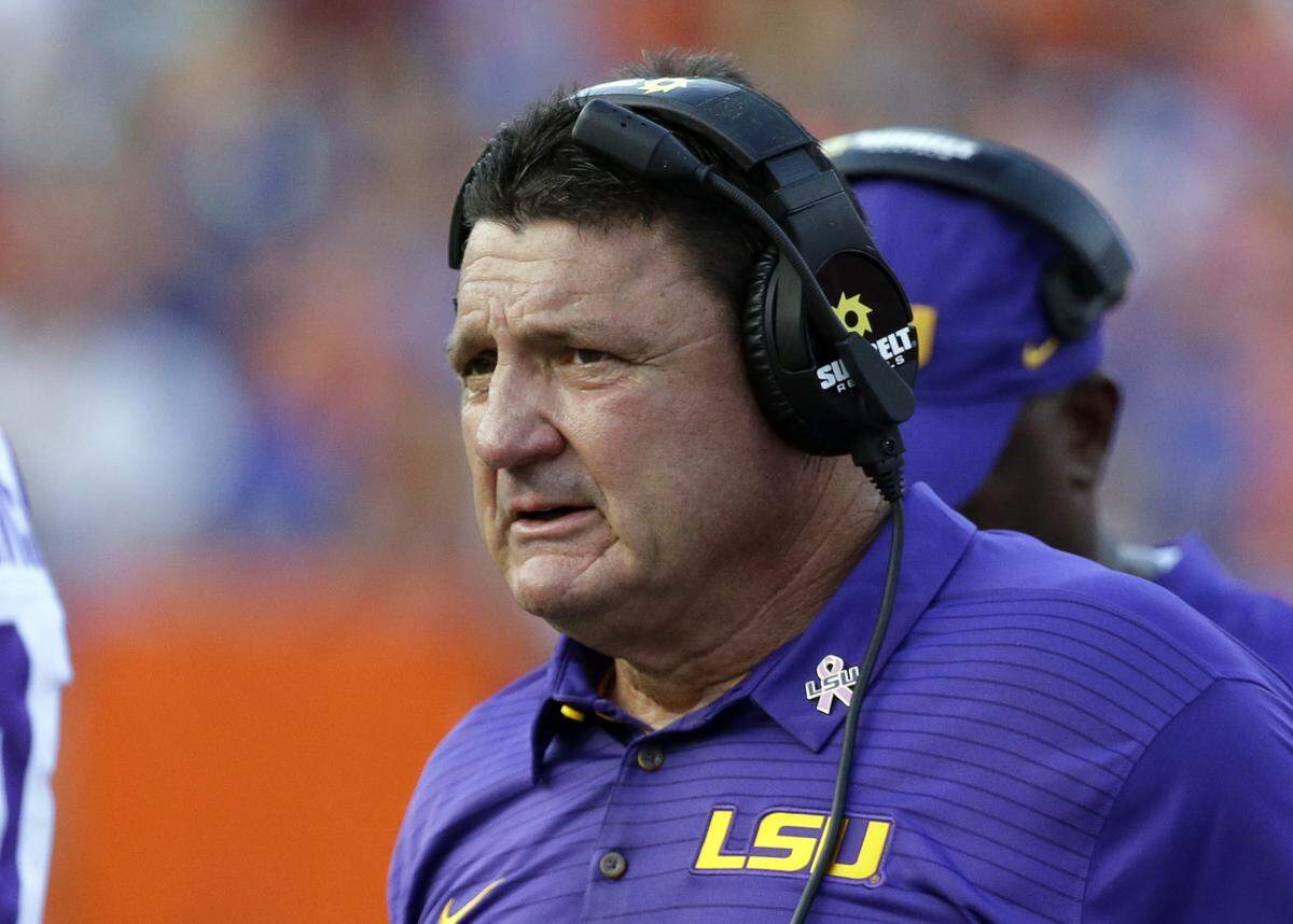 Ed Orgeron is 15-6 with two Citrus Bowl appearances in one partial season and one full season as head coach at LSU.