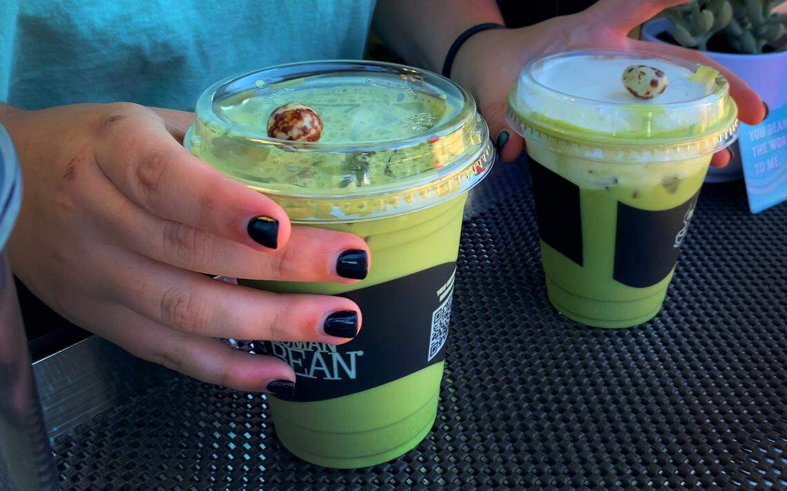 The Human Bean coffee shop opened in mid-August at 7805 Veterans Parkway. There’s no indoor seating at the shop, allowing customers to place orders at the walk-up window or in the drive-thru. Every drink comes with a chocolate-covered coffee bean on the cup.