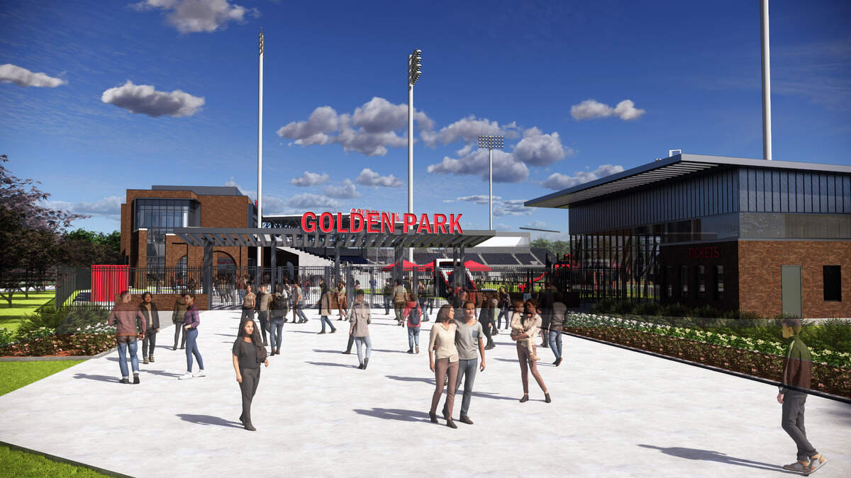 This is a rendering of what a portion of Golden Park is projected to look like after the renovation and upgrades.