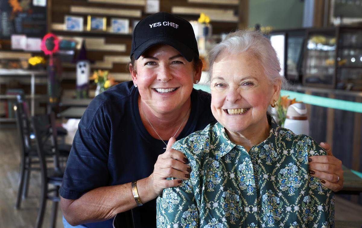 Parker Mullins, left, co-owns Parker’s Pantry, 1815 Garrard St. in Columbus. with her husband. She is pictured Oct. 16, 2025, with her mother, Susie Dismuke. Mullins said her mother was the first to suggest she make a Country Captain Soup.
