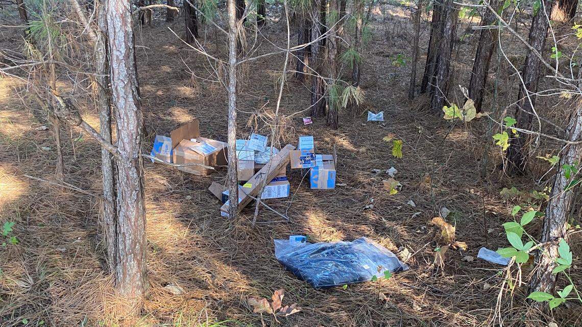 The Jemison Police Department in Alabama reports these packages were found Dec. 1, a week after nearly 450 missing packages were discovered in a Blount County ravine in Alabama.
