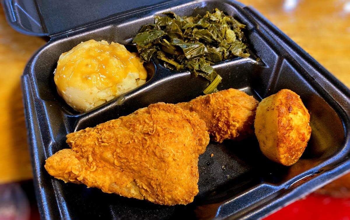 Ledger-Enquirer reporter Kelby Hutchison recently grabbed lunch at the ​deli inside the Piggly Wiggly on 13th Street in Columbus. He ordered fried chicken with turnips, cornbread and mashed potatoes with gravy.