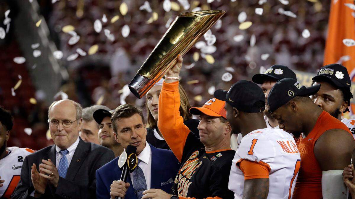 Clemson under coach Dabo Swinney has appeared in six of the eight all-time College Football Playoffs and won two national titles.