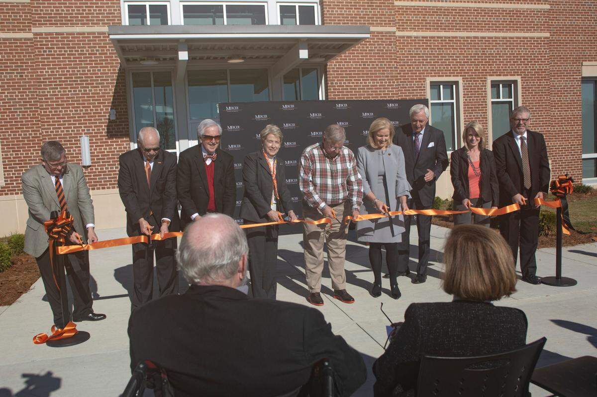 Mercer University students, staff and supporters gather to celebrate the School of Medicine’s new Columbus campus on Dec. 14, 2021.