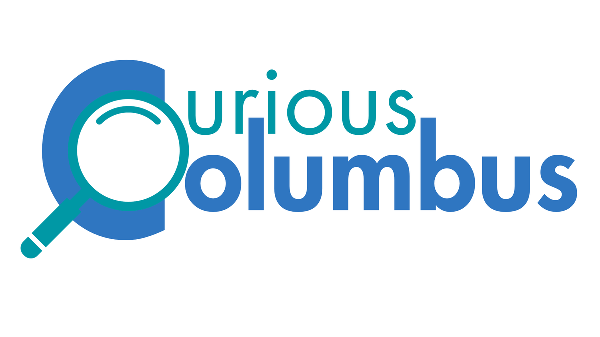 Logo reading Curious Columbus with a magnifying glass in the C.