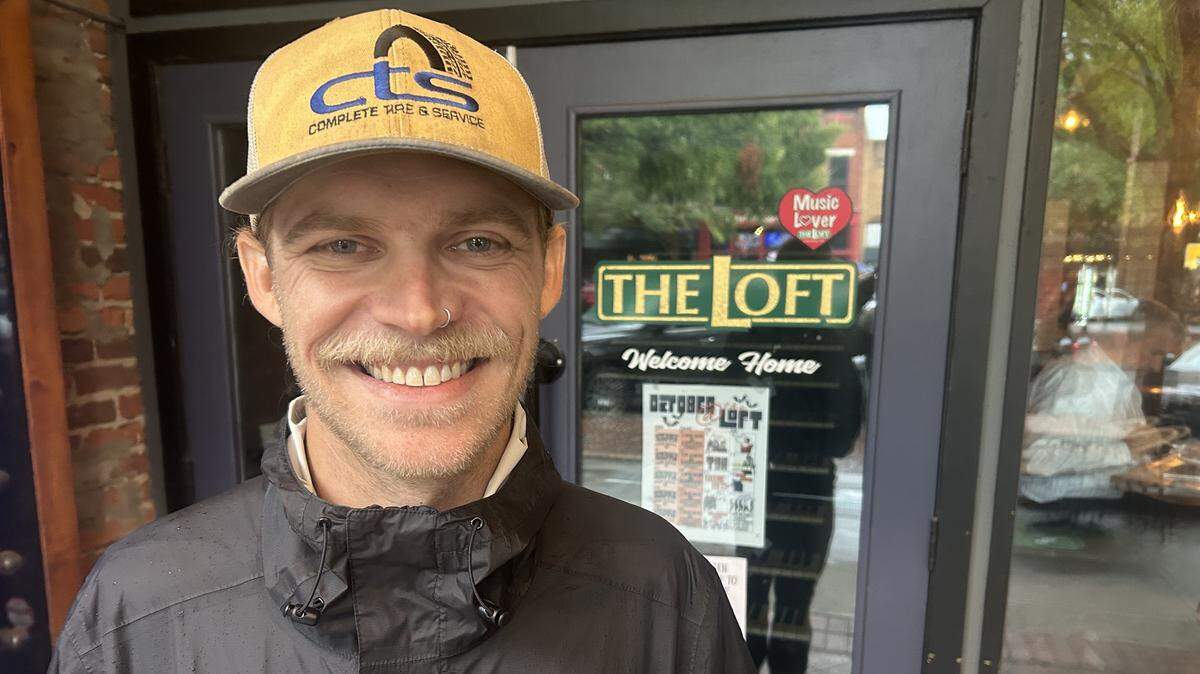 Reeve Glisson, promoter for Delta Productions, stands outside of The Loft, 1032 Broadway in Columbus on Oct. 29, 2025. Delta Productions is collaborating with The Loft for a Halloween event featuring four DJs.