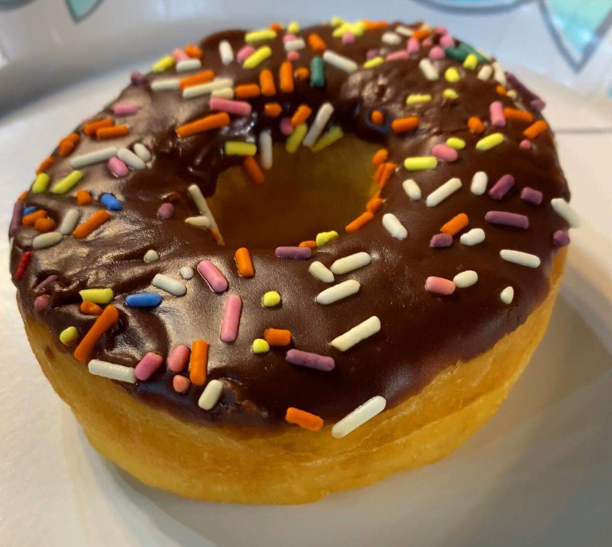This is the Chocolate Frosted with Chocolate Sprinkles Donut for sale at Dunkin Donuts. 06/04/2025