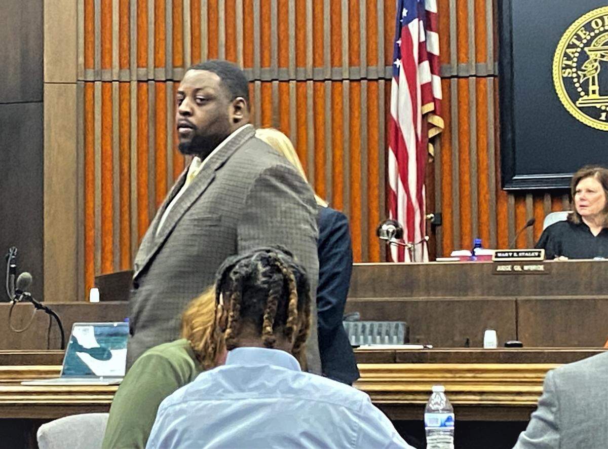 Kayne Wiggins steps away after visiting Judge Mary Staley sentenced him on four counts of aggravated assault.