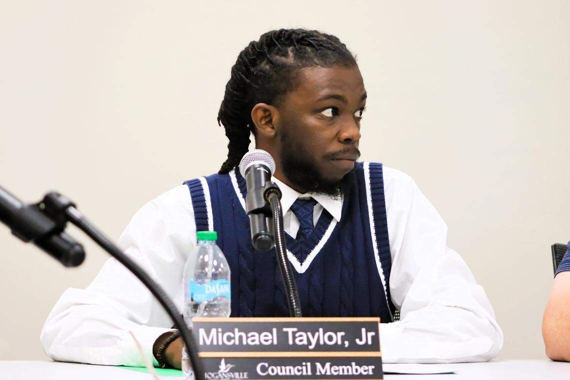 Councilmember Michael Taylor Jr. during the Nov. 17 council meeting.