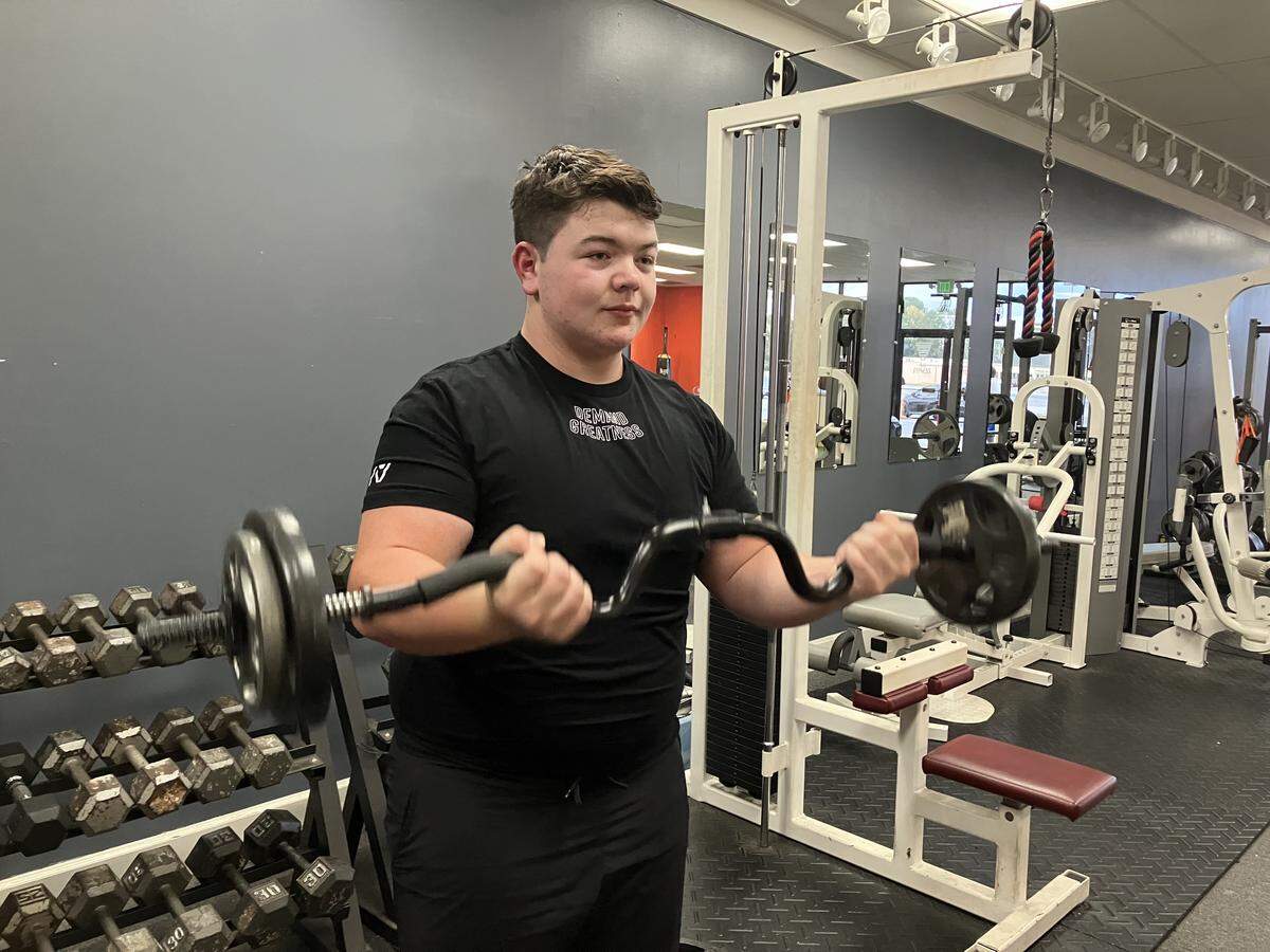 Nash Earwood works out Nov. 7, 2025, at 4.0 Fitness, 4701 Buena Vista Road in Columbus. Nash set three state records for 12-year-olds Sept. 13 at the USA Powerlifting event in Ringgold, Georgia.