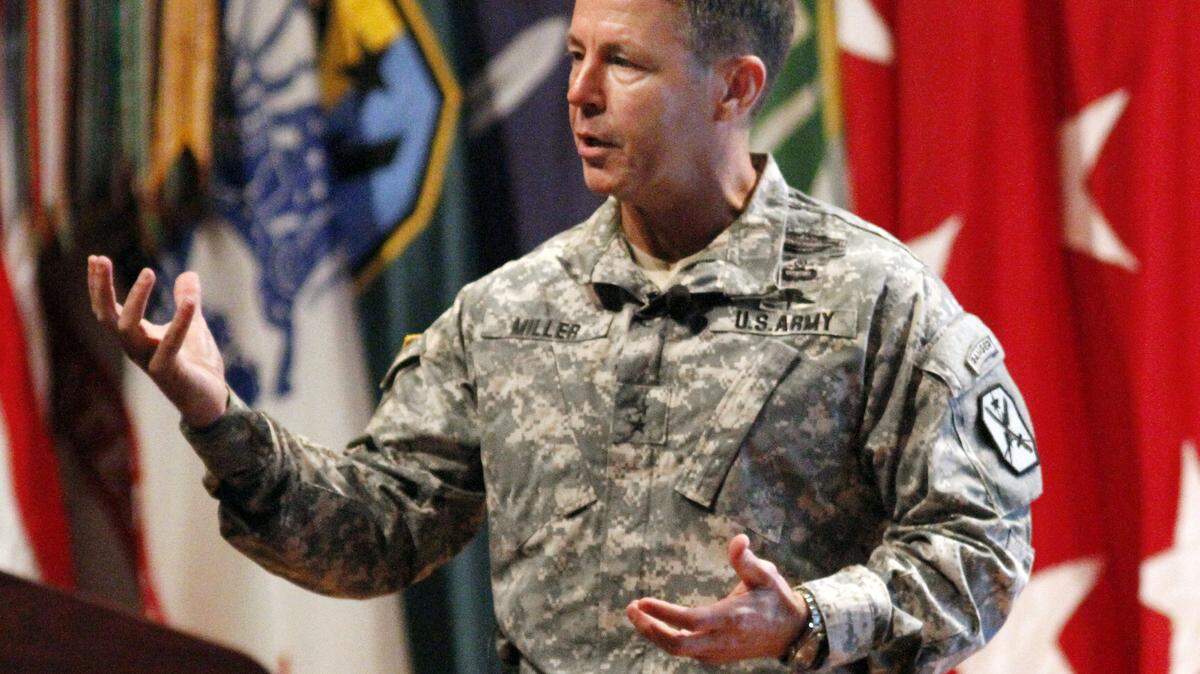 ROBIN TRIMARCHI rtrimarchi@ledger-enquirer.com 
 Maj. Gen. Scott Miller, Commanding General for Fort Benning and the Maneuver Center of Excellence, presents opening remarks to start the Maneuver Warfighter Conference at McGinnis-Wickam Hall Tuesday. The annual conference includes talks by U.S. Army leaders from across the country, breakout sessions and an exhibition hall displaying new technologies. The conference banquet will feature The Doughboy Boy Award, presented by the Chief of Infantry, and the Gold Medallion, presented by the U.S. Cavalry and Armor Association. 09.09.14
