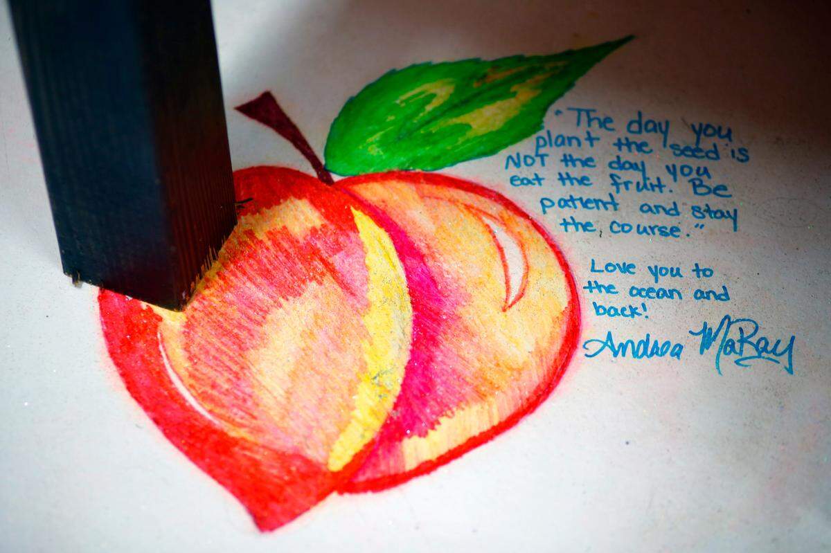 The floor of one of the rooms at The Peach Shoppe & Co. is decorated with messages and art created by the makers whose work is for sale at the shop. The grand opening of The Peach Shoppe & Co., owned and oeprated by Rachel Kelly, is scheduled for July 1 from 11 a.m.- 7 p.m. It’s located at 900 Front Ave., Suite 212, in Columbus, Georgia. 06/15/2023