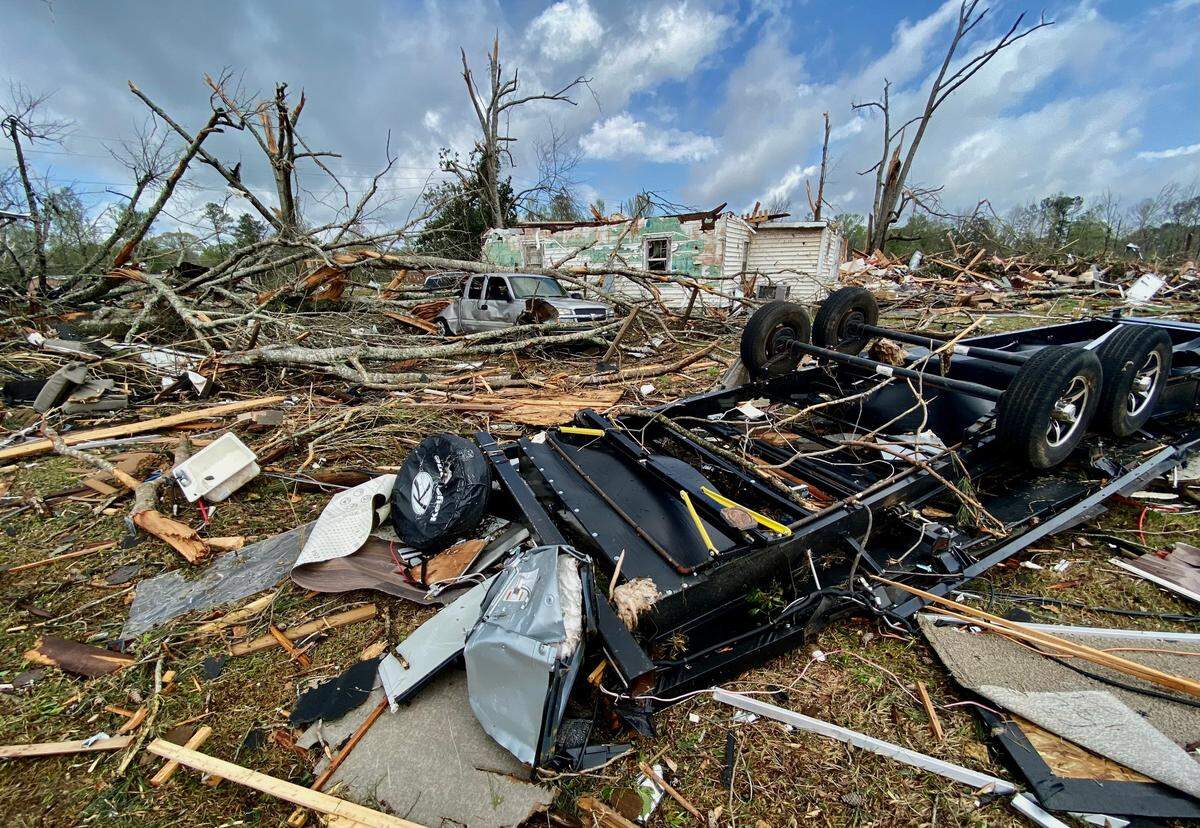 Severe storms tore down trees and damaged homes and cars along West Point Road between LaGrange and West Point Sunday and Monday.