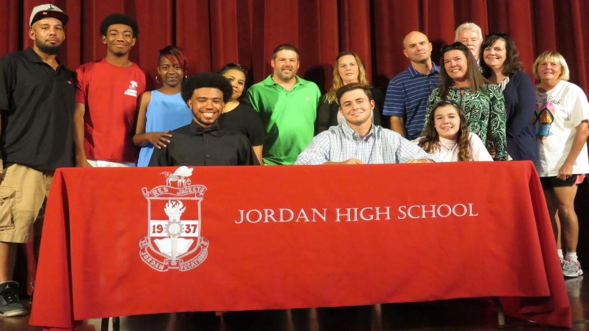 Jordan baseball players Eric Newman and Austin Sanders had plenty of family on hand for their signings to Point University on Thursday.