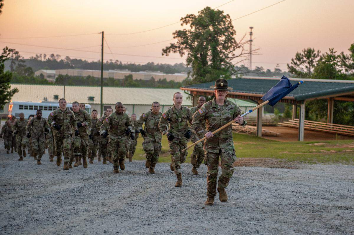 Basic trainees with E-Troop, 5th Squadron, 15th Cavalry Regiment, 194th Armored Brigade participate in the Thunder Run, June 29, 2023 on Harmony Church. The Thunder Run requires