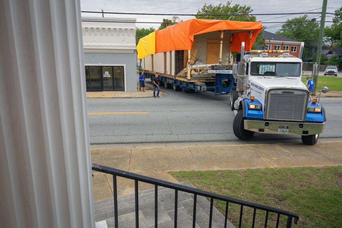 Historic Columbus moved the Alma Thomas House on May 12, 2026, from 411 21st St. in Rose Hill and placed it next to the Ma Rainey Home, 805 Fifth Ave., in the Liberty Heritage Historic District.