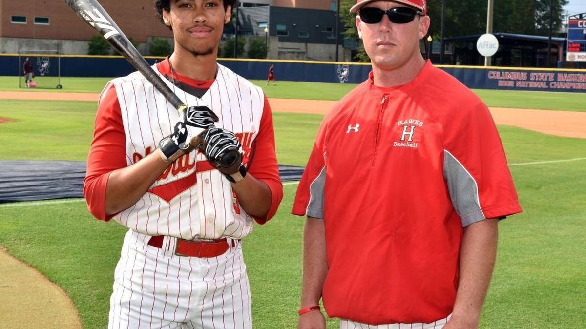 All-Bi-City 4A-7A Baseball Player of the Year Mykel Page and Coach of the Year Chris Gilstrap, both from Hardaway.