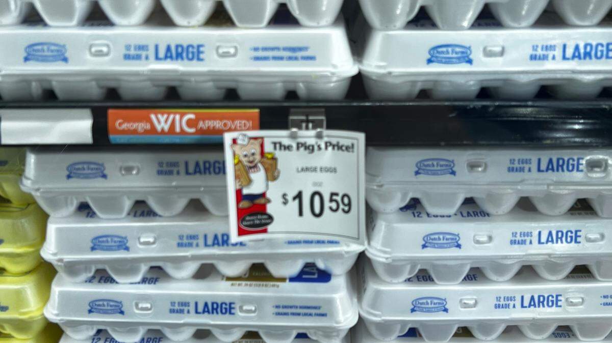 Although eggs are high all over, the Piggly Wiggly was the most expensive.