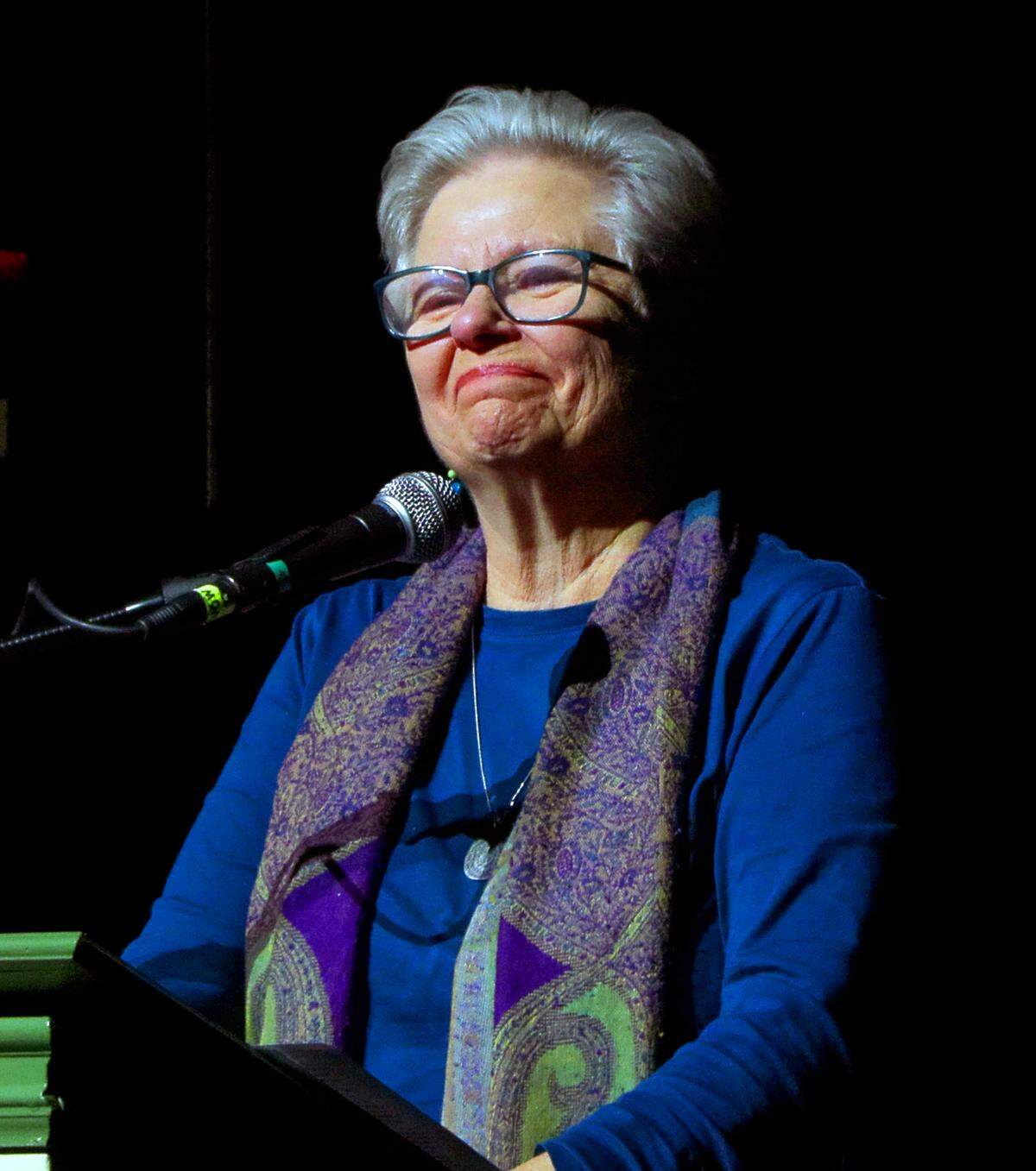 Debbie Anderson, who retired in 2024 after 26 years as the Springer Opera House’s musical director, speaks to the audience after it was announced she will receive a star on the Springer’s Walk of Fame during the historic State Theater of Georgia’s 155th anniversary celebration March 12, 2026.
