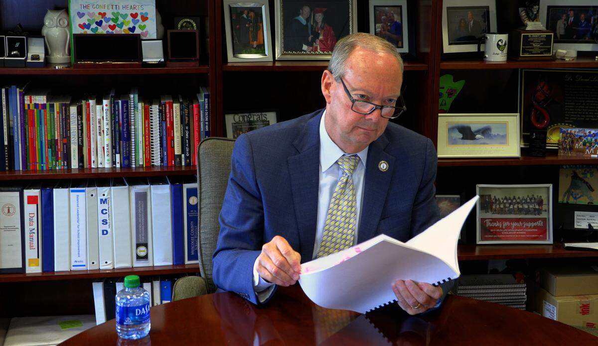 David Lewis, superintendent of the Muscogee County School District, answers question about his ten-year plan during an interview with the Ledger-Enquirer. 07/05/2023