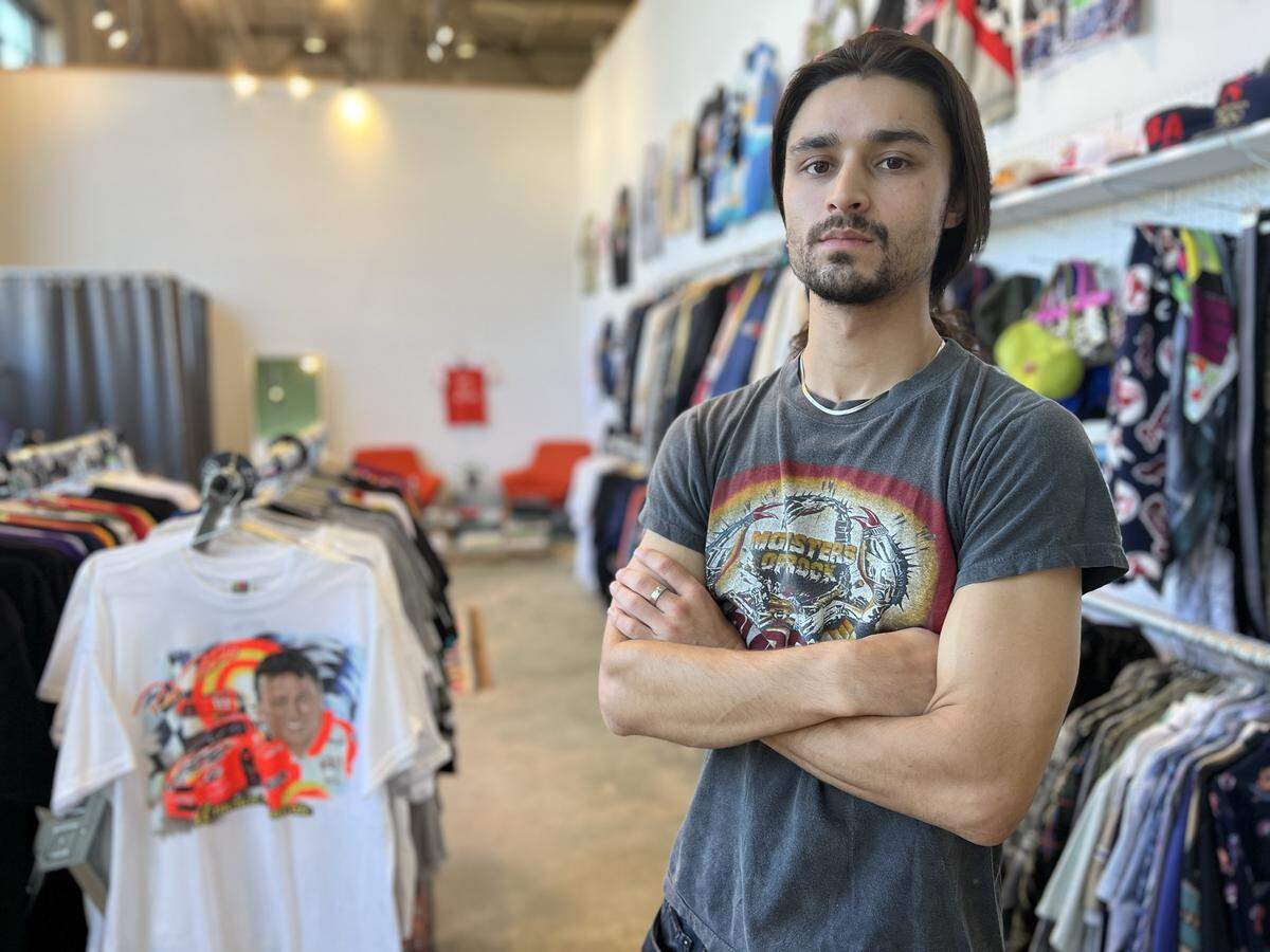 Owen Cotthaus is one of the owners who opened vintage clothing store Silver Hanger in Highside Marker on Oct. 6, 2023.