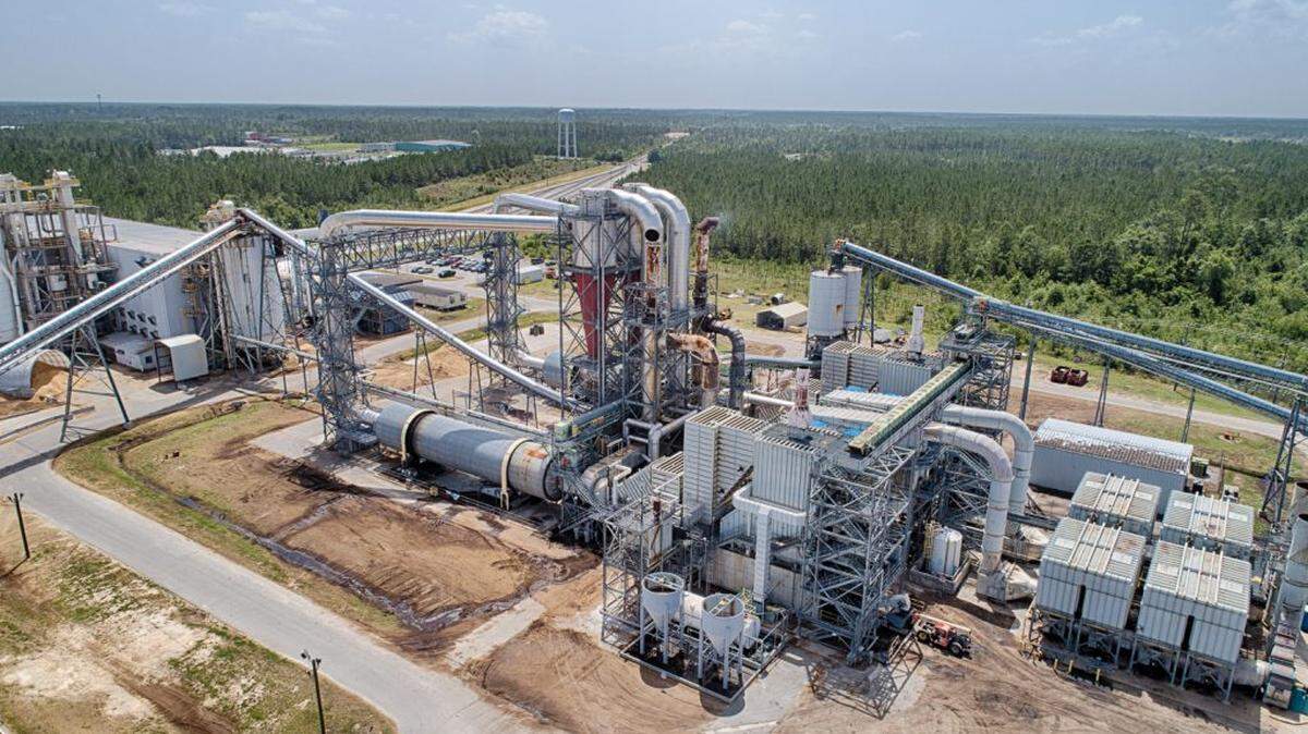 Enviva biomass plant in Waycross, Georgia, is the largest wood pellet plant in the world.