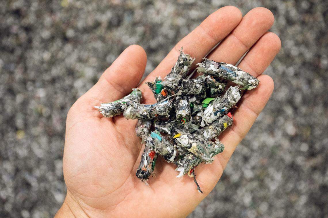 Plastic waste is first turned into pellets before it is heated and converted into oil at the Ashley, Indiana facility.
