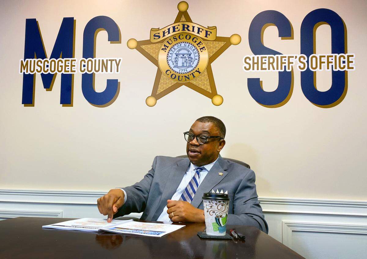 Muscogee County Sheriff Greg Countryman answers questions during a recent interview about crime, gangs, and other issues facing the Muscogee County Sheriff’s Office.