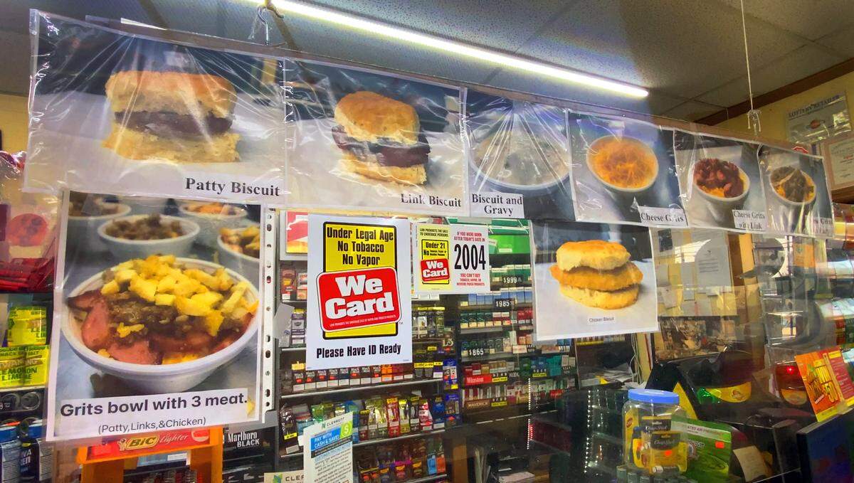 Here’s the breakfast menu at Express Market, 1465 54th St. in Columbus, pictured Sept. 19, 2025.