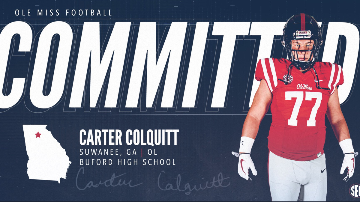 Three-star offensive tackle Carter Colquitt commits to Ole Miss.