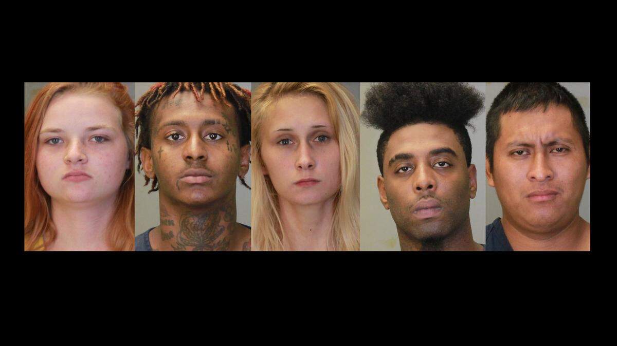 From left to right, Mary Beth Blanks, Johntavious Wallace, Alexis Seeger, Rosten Sentel Martin and Anibal Torres.